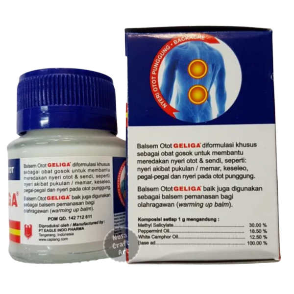 Geliga Muscular Balm Muscular Pain Neck Join Sprain Relief Repeated Heat 40gr - Image 3