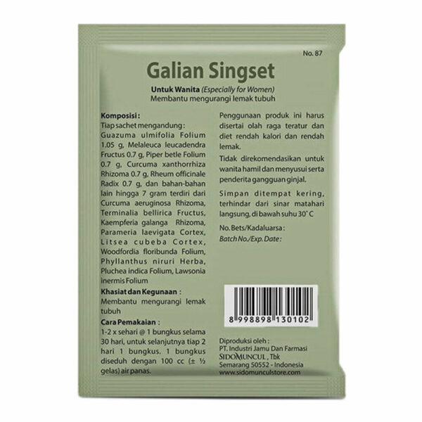 SIDOMUNCUL Jamu Galian Singset Herbal Weight Loss Body Fat 10's - Image 3