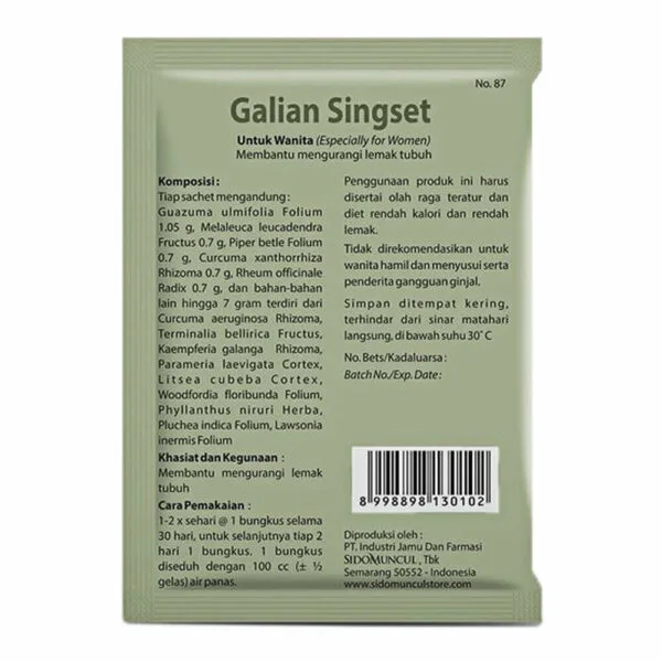 SIDOMUNCUL Jamu Galian Singset Herbal Weight Loss Body Fat 10's - Image 3